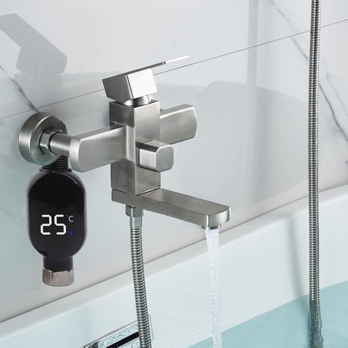 Shophubio 0-99C 1/2 Inch Digital Shower Thermometer with LED Color Display, Water Temperature Gauge for Baby Bath