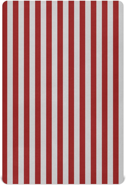 Pigsaly Crib Sheets Dark Red Grey Vertical Stripes Baby Sheet for Standard Crib