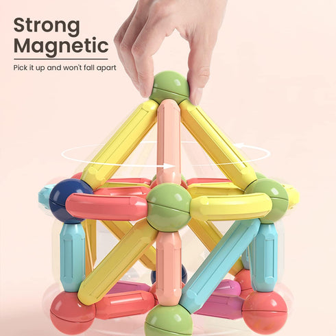 BAKAM Magnetic Building Blocks for Kids Ages 4-8, STEM Construction Toys for Boys and Girls, Large Size Magnetic Sticks and Balls Game Set for Kid’s Early Educational Learning (25PCS)