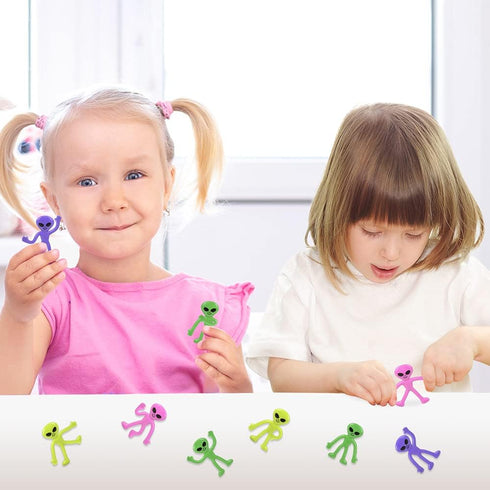 (Set 48) ArtCreativity Bendable Alien Toys, of Mini alien figures Bendy Toy for Kids, Alien Party Favors, Birthday