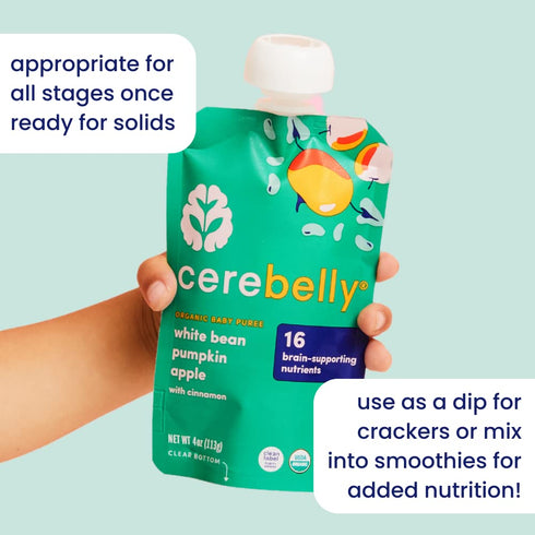 Cerebelly Baby Food Pouches – Organic Carrot Pumpkin (4 oz, Pack of 6) - Healthy Toddler Snacks