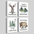 LOEDVESTR Forest Animals Bible Verse Canvas Wall Art, Inspirational Quote Wall Art, Suitable