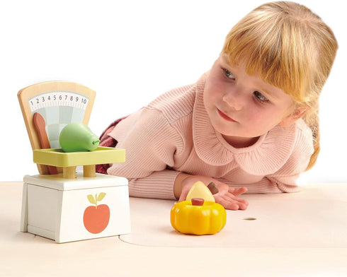 Set 3+ Tender Leaf Toys - Market Scale - Beautiful Grocery Weighing Scales Toy for Pretend Play for Kids