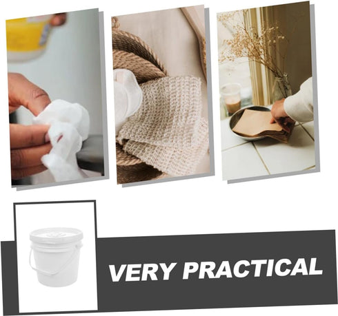 Portable Wipes Dispenser Bucket with Lid Travel-Friendly Wet Wipes Holder for Babies Bathroom and Car Use Sturdy