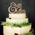 Mr and Mrs Wedding Cake Toppers, Wood Party Cake Decoration for Bride and Groom