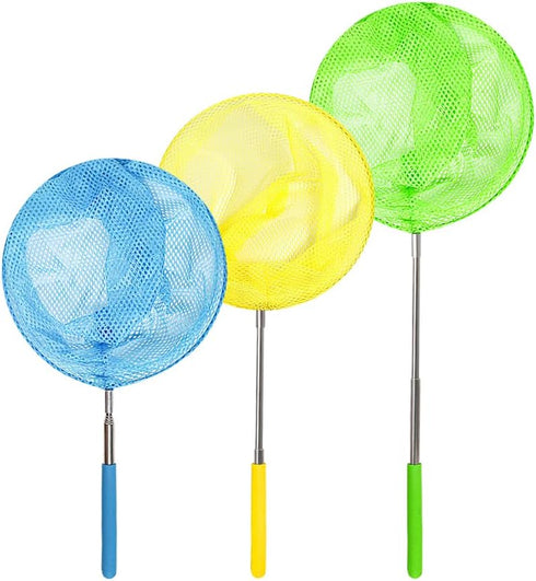 34 Inches (3Pcak) TSYAN Kids Telescopic Butterfly Fishing Nets for Kids Catching Insect Net Outdoor Tools for Catching