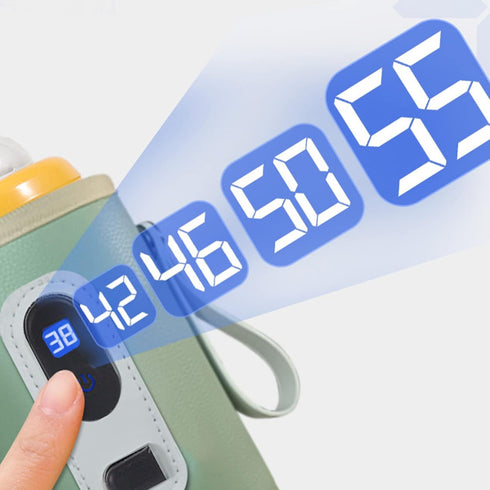 Travel-Friendly USB Baby Bottle Heater with LCD Display - Perfect for Cars and Planes