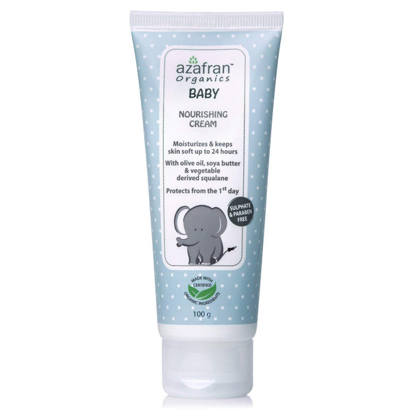 Azafran Organics Baby Nourishing Cream, 3.53oz - Gentle Moisturizing Cream with Olive