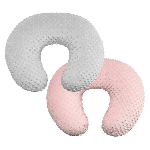 OWLOWLA 2Pack Nursing Pillow Cover Grey&Pink Nursing Pillow Covers Set Breastfeeding Pillow