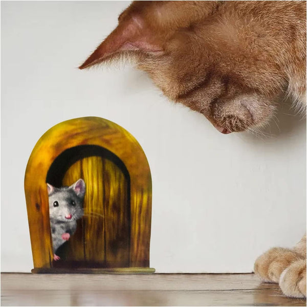 5pc Realistic 3D Wall Sticker Scaredy Mice Mouse Hole Decor Decal for Kids Room, Home, Classroom, Bedroom, Bookcase
