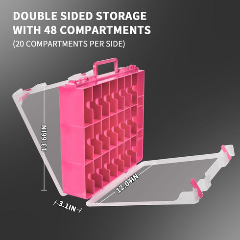 Toy Car Storage Organizer Case for Hot Wheels/Matchbox Cars, Double Sided Carrying Container with 48 Compartments