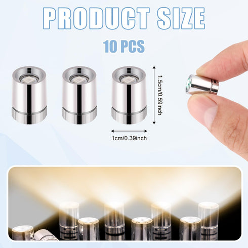 BTFO 10pcs LED Mini Lights, Small Led Lights for Dollhouse Silver Plastic Battery Included Doll House Electric Lights