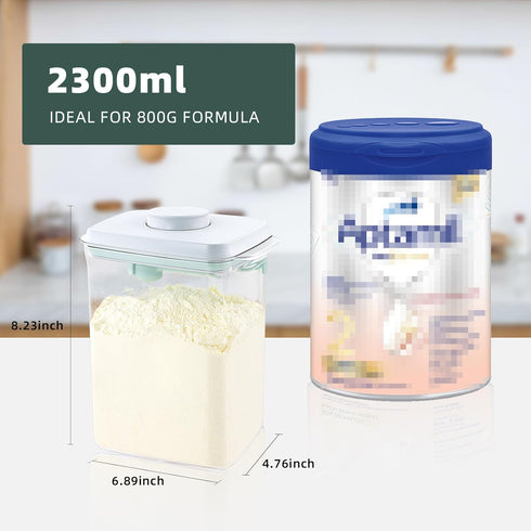 2300ml 28OZ, 1.76LB, 800g Baby Milk Powder Container - Air Tight Formula Dispenser with Spoon and Scraper, BPA-Free