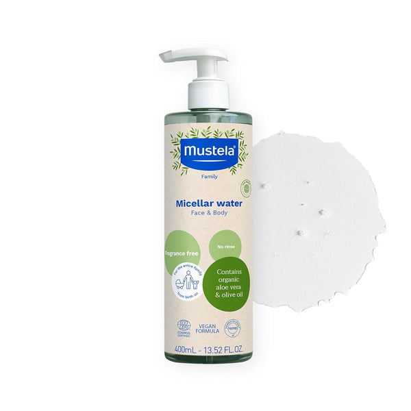 Mustela Certified Organic Micellar Cleansing Water -No-Rinse Natural Water Cleanser w/Olive Oil