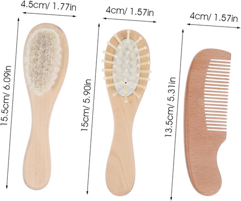HEALSOPTHY 1Set Set Hair Brush Grooming Kit for Newborns Includes Scalp Scrubber Soft Brush and Comb for Gentle Daily