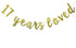 17 Years Loved Banner Sign Gold Glitter for 17th Birthday Party Decorations, Pre-assembled Bunting Photo Booth Props