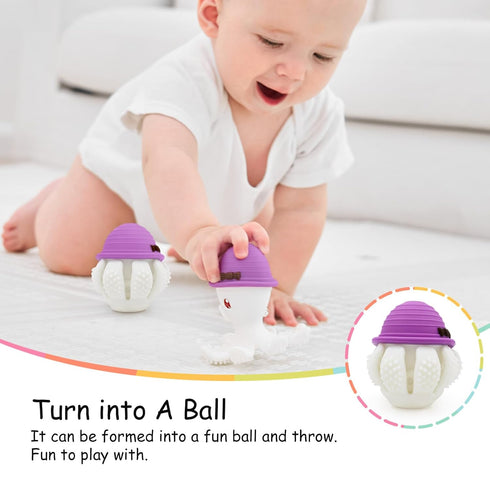 Baby Teething Toys for 6-12 Months, Mombella Octopus Baby Teether for 12-18 Months, Soft Silicone Infant Chew Toy
