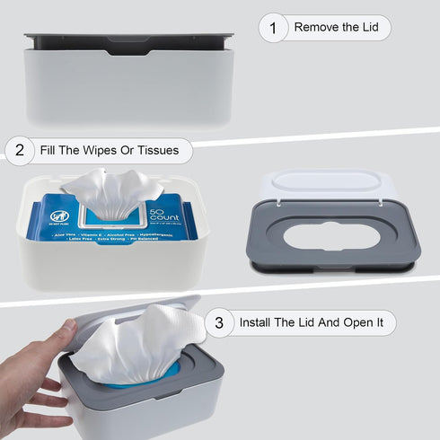Runhike Flushable Wipes Dispenser Compatible with Cottonelle, Wipe Holder for Bathroom with Leak-Proof, Baby Wipes