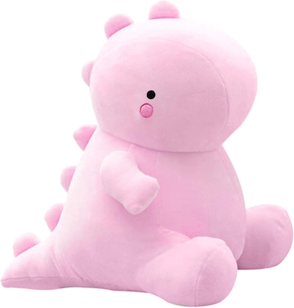 Cute Pink Dinosaur Plush Toys, Fat Stuffed Animals Dolls, Soft Dino Plushie, 12 inch Birthday Gifts for Kids Boys Girls