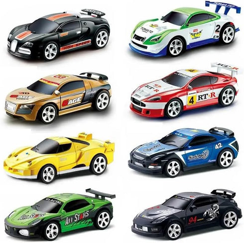 Mini RC 1:58 Scale Small Pocket Portable Micro Racing Car, Upgraded 2.4G Wireless Remote Control (Qty. 1 = 1 Can)