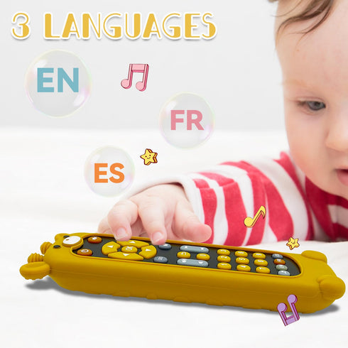 Soft Silicone Musical Teething Toys for Toddlers - Baby Remote Control Shape Molar Teether Gift