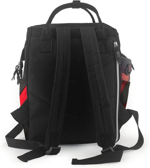 FHEDVBN Backpack Mummy Backpacks Daypack Red Black Diaper Bag for Women Multifunction Waterproof for Mom Dad, Large