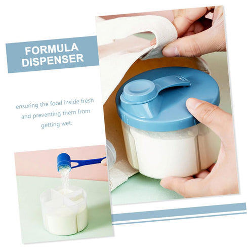 HAKIDZEL 2 pcs Formula Dispenser Milk Powder Box Portable Four-Compartment Storage Container Travel Feeding Organizer