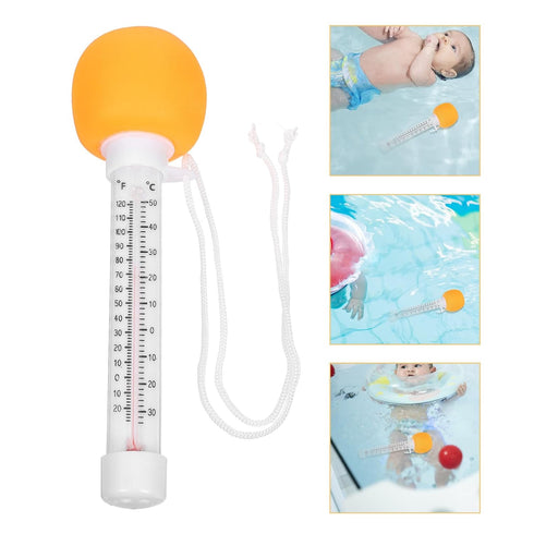 Swimming HANABASS Floating Pool Thermometer, Bath Temperature Gauge with Orange Design, Floating Pool Temperature Gauge