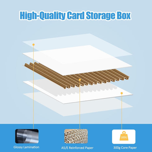 Bentoward 4 Pack 3120 Count 10 Sports Card Boxes Cardboard Card Storage Box White Bulk Card Storage Baseball Card Boxes