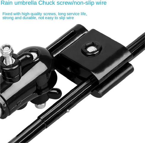 Yiodauh 2 Bike Umbrella Stand Pcs Adjustable Mount Stand Folding Umbrella Bracket Stretch Parasol Holder Wheelchair