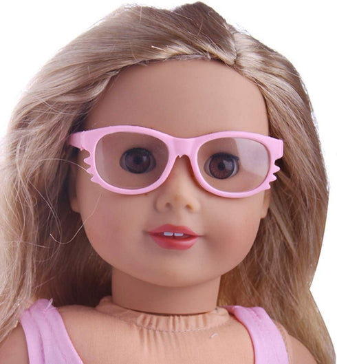 10 18in Pairs Doll Eyeglasses - Dress Up Glasses for Cosplay & Party - Fits Dolls (Random Color)