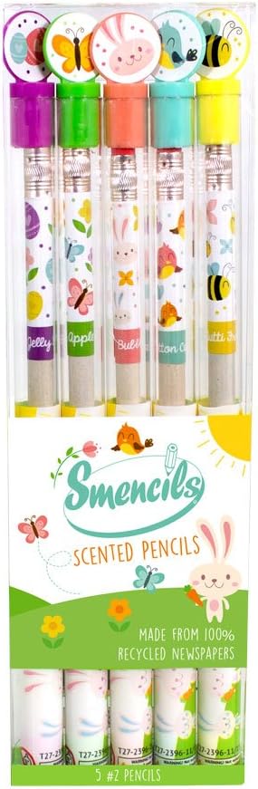 Spring Smencils, HB #2 Scented Pencils, 5 Count, Gifts for Kids, School Supplies