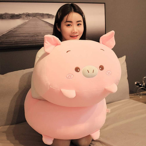 Pig Plush Pillow Soft Stuffed Animal Toy, Piggy Body Pillow, 33.5"