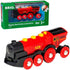 BRIO World 33592 Mighty Red Action Locomotive, Battery Operated Toy Train with Light and Sound Effects