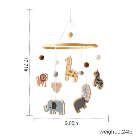 Jungle Animals Crib Mobile | Handmade Baby Mobile for Woodland Nursery Room Decor (Zoo Mobile)