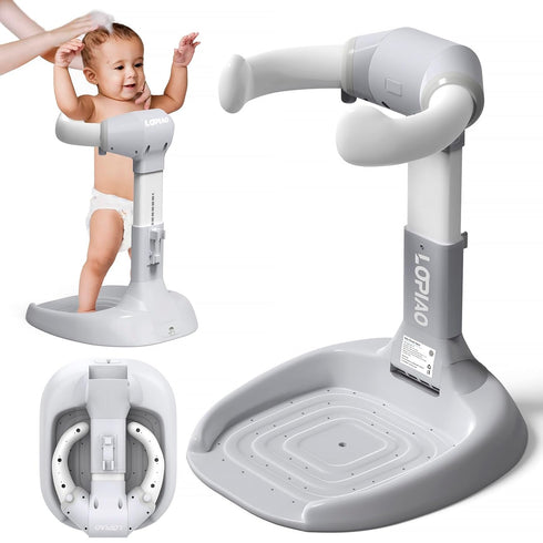 LUOPIAO Baby Shower Stand, Adjustable & Foldable Baby Bath Stand with Anti-Slip Base,Anti-Pinch