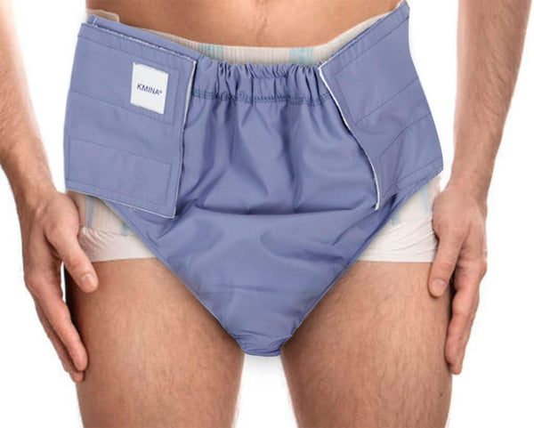 KMINA Reusable Adult Diaper Cover, Waterproof Pull-On Unisex Incontinence Cover Pant, Adjustable,
