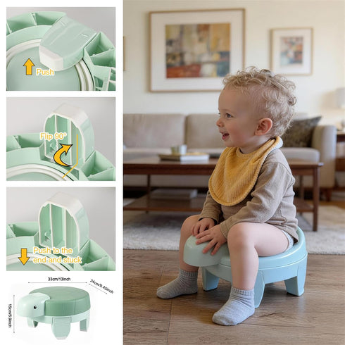 YJFHHH 20 Potty Training Toilet Seat Portable Travel Potty Folding Kids Potty Chair with Storage Bag and Liners