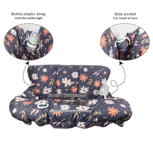 Cozy Shopping Cart Cover for Baby/Toddler, High Chair Cover, with Removable positioner, Dark Blue