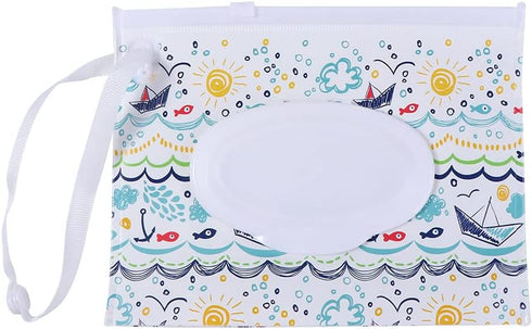 generic Portable Wet Wipe Pouch, Refillable Baby Wipe Dispenser with Snap Strap, Travel