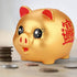 Creative Golden Piggy Bank, Large Capacity Cute Plastic Pig Toy, Anti-Fall Money Cash Collectible Saving Box for Kids
