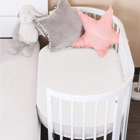 Cover,15" 30" 2'', Baby Bassinet Mattress, Breathable, Hypoallergenic, Premium Foam, Non-Toxic, Oval Shaped