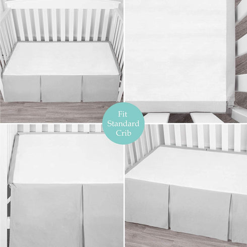 LS Line 800 Count 100% (28" 52" 14") 14" Crib Bed Skirt Pleated, Thread Egyptian Cotton, Nursery Crib Toddler x x