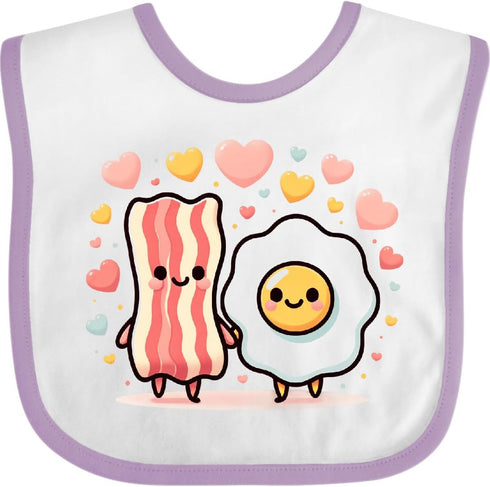 inktastic Kawaii Bacon and Egg Friends Baby Bib