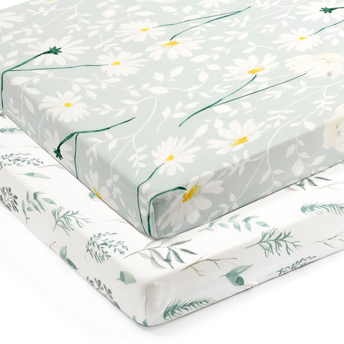 Pack Set 2 Pack, Pack GRSSDER Stretchy Ultra Soft Jersey Knit Fitted n Play Sheets Universal Fitted Portable
