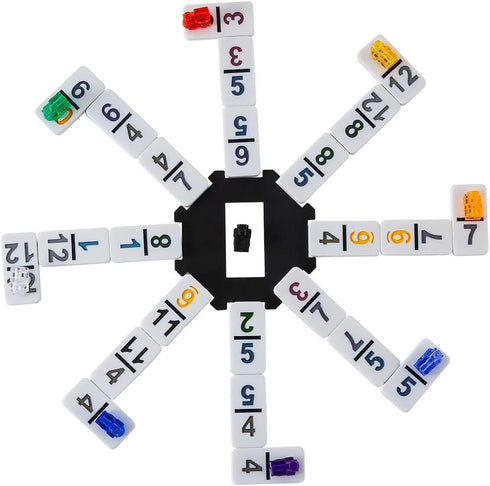 12 Set 91 9 Homwom Mexican Train Dominoes with Numbers Double Colored Numerical Dominoes Game Tiles with Trains