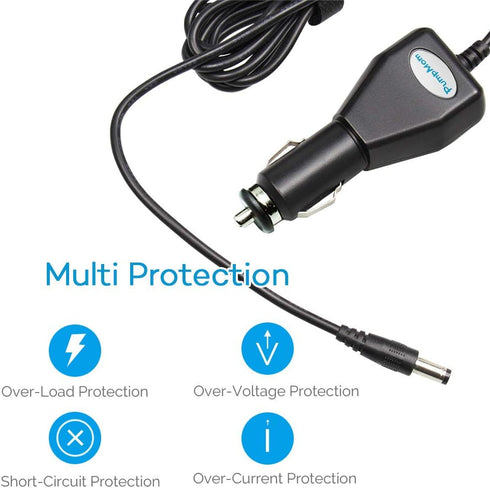 PumpMom 12 Volt Car Adapter for Motif Luna Breast Pumps - Replacement Vehicle Charger with 8 Ft Long Cord