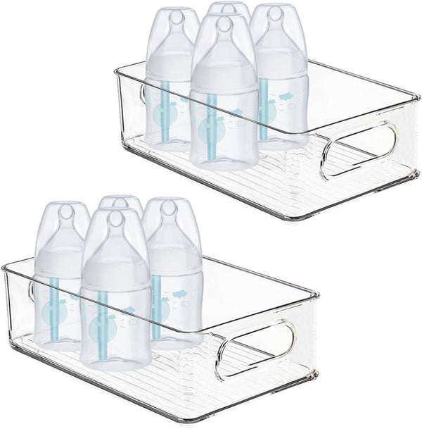 KPPTYTY Baby Bottle Organizer, Plastic Storage Center for Baby Bottles and Food Jars,