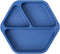 Tiny Twinkle Silicone Suction Baby Plate, Divided Dish for First Foods and Self-Feeding Toddlers (Indigo Plate)