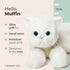 Bearington Collection 15 Inch Muffin Plush White Cat Stuffed Animal